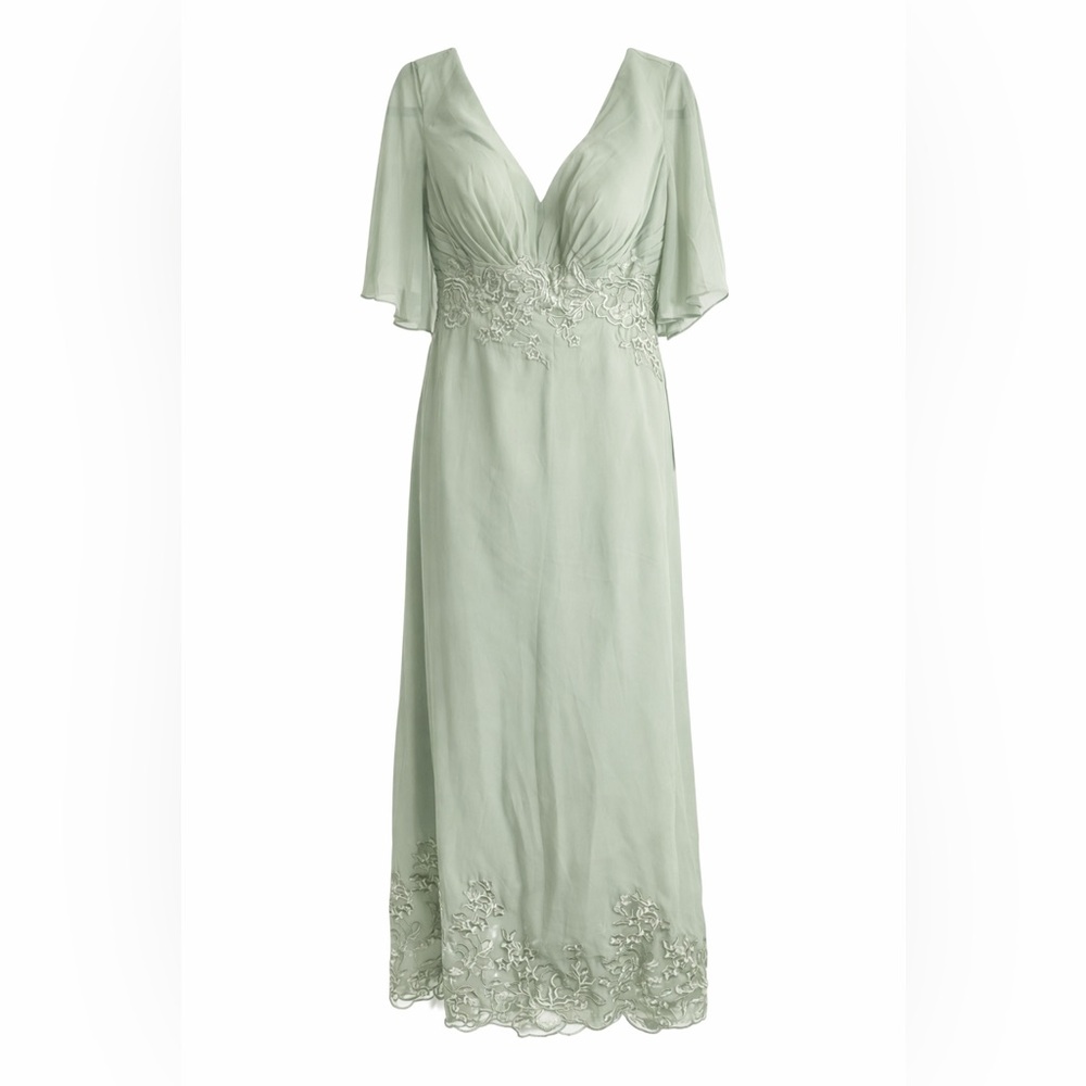 Elegant Green Embroidered Dress